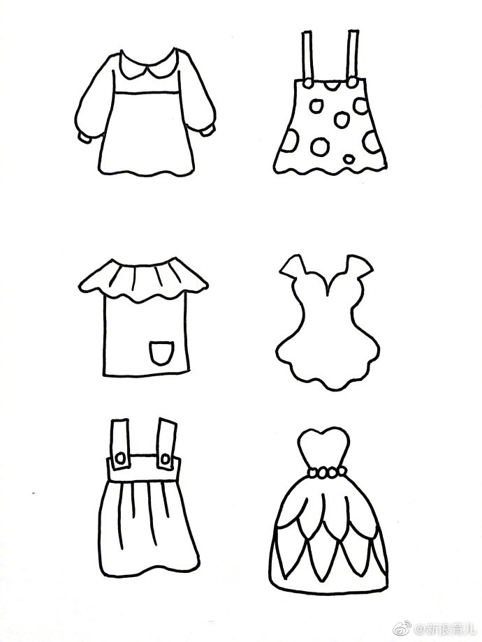 卡通衣服簡筆畫
